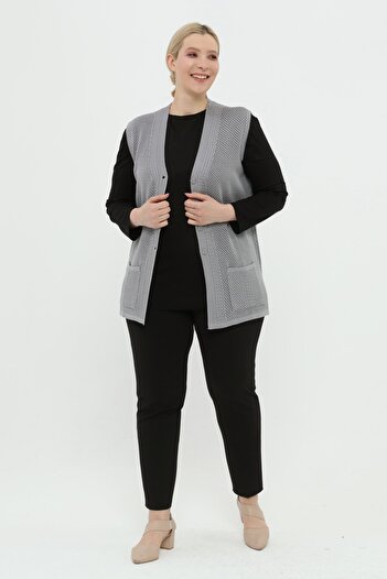 TEK Summer Classic Mercerized Openwork Large Size Mother Vest with Pockets