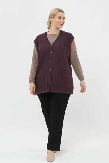 TEK Summer Classic Mercerized Diamond Openwork Large Size Mother Vest with Pockets