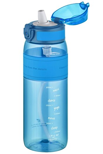 Uzspace 600 ml Silicone Body Tritan Water Bottle with Ff Straw (NON-ISPIRABLE)