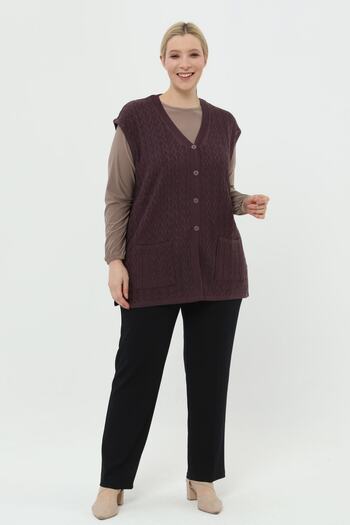 TEK Summer Classic Mercerized Diamond Openwork Large Size Mother Vest with Pockets