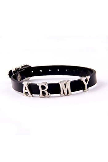AlpCollection K-Pop Bts Army Faux Leather 22 cm Adjustable Gift Bracelet
