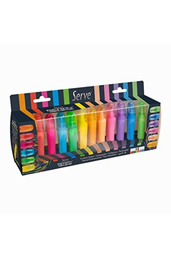 Serve Berry 12-Piece Highlighter Set (Set with Table Top Stand)