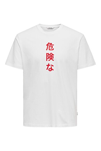 Only & Sons Men's White T-Shirt - Lung Reg Ss,22018480-01