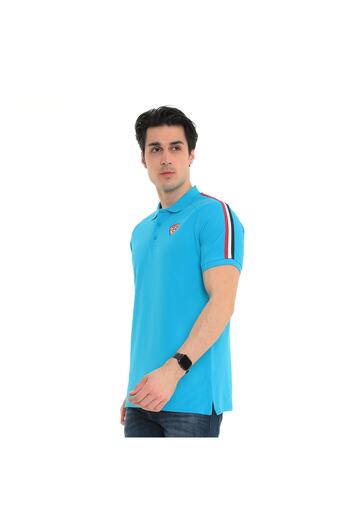 raru Lunıus Turquoise Men's Polo T-shirt - Short Sleeve