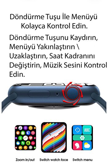TECHNOMEN Watch 7 Plus Series Akıllı Saat Wireless Şarj 2 Tuş Aktif Android Ios Uyumlu Arama Mesaj Bildirim