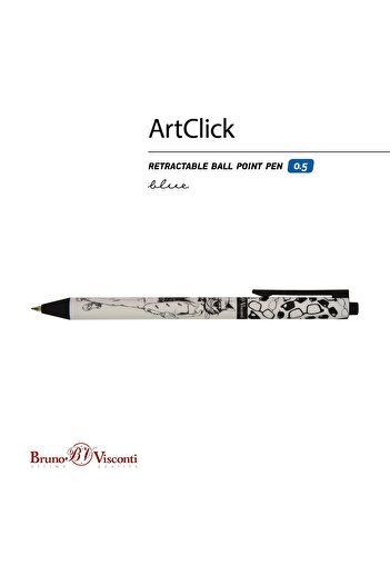 Bruno Visconti art Click" Ballpoint Pen 0.5mm-black White