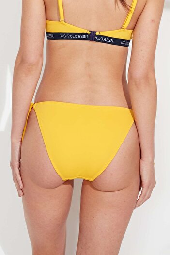 U.S. Polo Assn. Women's Yellow Thick String Bikini Bottom