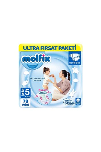 Molfix Ultra Advantage Baby Diapers Size 5 78 Pieces