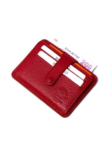 Westpolo Unisex Red Genuine Leather Card Holder