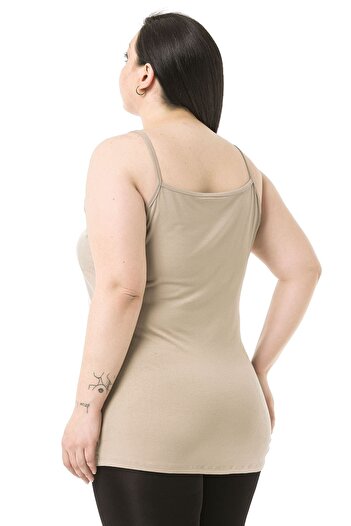 DISENTIS MODEST Σώμα μεγάλου μεγέθους Viscose Sand Color με λουράκι από σχοινί