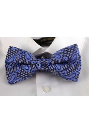 Brianze Blue Shawl Pattern Bow Tie Dp-20