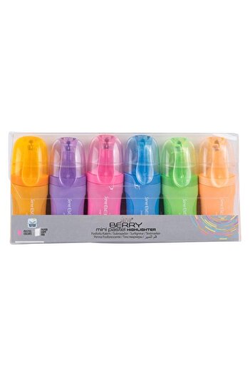 Serve Highlighter Mini Pastel 6 Pieces Berry /