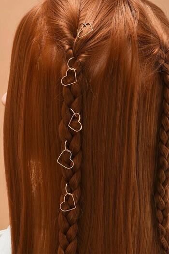 BAHELS Gold Heart Hair Earring Buckle Set