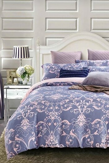 Always Single Double Sided Motif Duvet Cover Set with Elastic Sheet