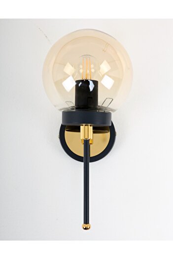 MŞ Aydınlatma Tokyo Black Gold Honey Glass Sconce