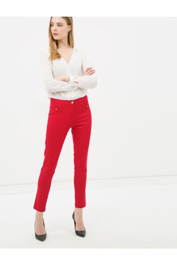 Koton Women's Red Trousers 6YAK48831GW