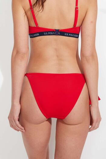 U.S. Polo Assn. Women's Red Thick String Bikini Bottom