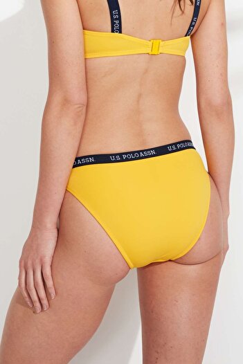 U.S. Polo Assn. Women's Yellow Thick-Edged Elastic Bikini Bottom