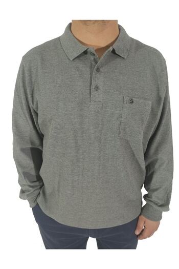 DCN Ercan Men's Polo Collar Waffle Sweatshirt