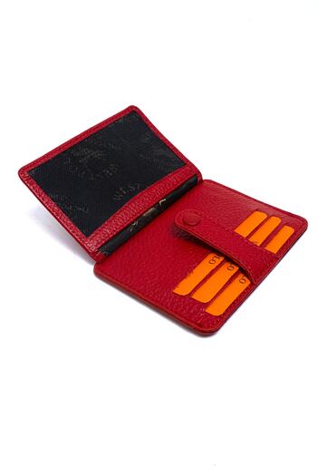 Westpolo Unisex Red Genuine Leather Card Holder