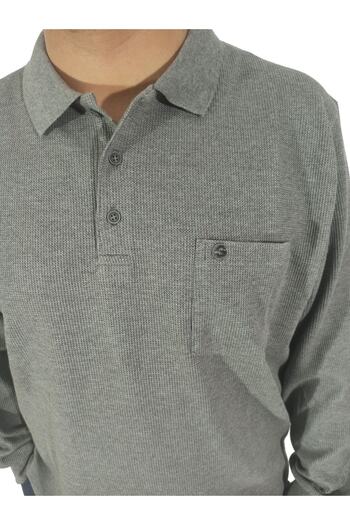 DCN Ercan Men's Polo Collar Waffle Sweatshirt