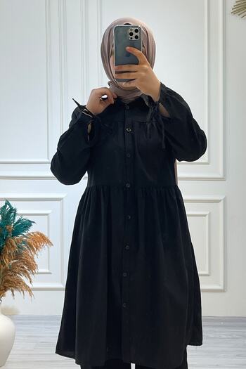 InStyle Lara Tie-Cuffed Shirt - Black