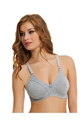 NBB Women's 1" Gray Combed Cotton Compressed Bra 351