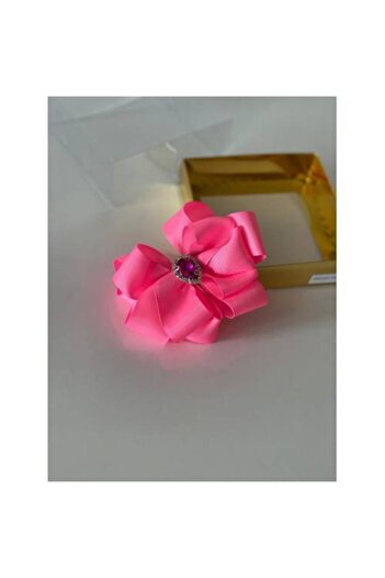 QUEEN AKSESUAR Neon Pink Crystal Stone Mother Girl Baby Gift Clip Buckle
