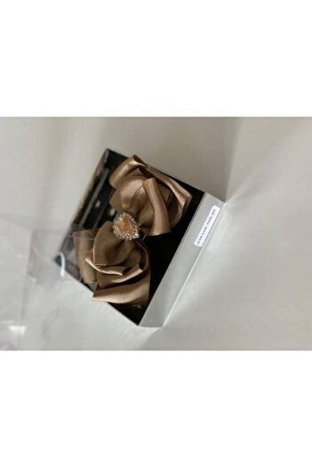 QUEEN AKSESUAR Brown Drop Stone Mother Girl Baby Gift Clip Buckle