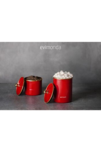 Emsan Ems Troy Enamel - Red Large Jar