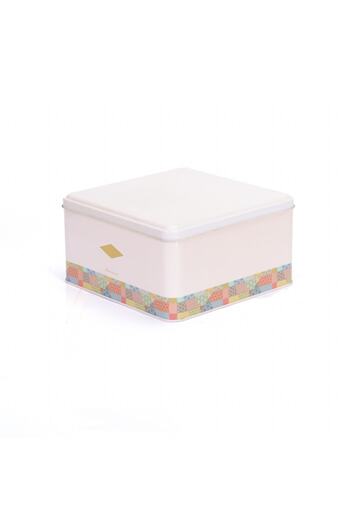 EVLE Ef026-58 Morocco Pink Patterned Square Metal Storage Container 16X16 cm