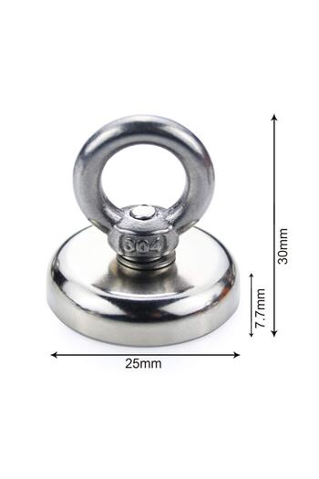 Dünya Magnet Magnet Fishing, 25mm Askılı Güçlü Neodyum Mıknatıs, Kurtarma Mıknatısı