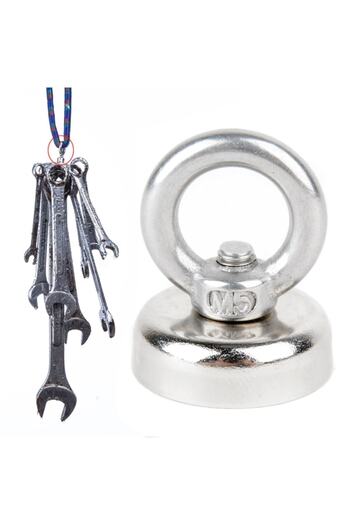 Dünya Magnet Magnet Fishing, 25mm Askılı Güçlü Neodyum Mıknatıs, Kurtarma Mıknatısı