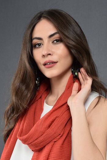 Dosimira Women's Pomegranate Flower Modal Cotton Scarf 45x195 cm