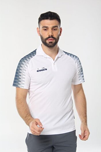 Diadora Μπλουζάκι Unisex White Rhythm Camping Polo