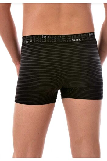 Berrak Ανδρικό μαύρο ριγέ Lycra Boxer 4475 3 Pack