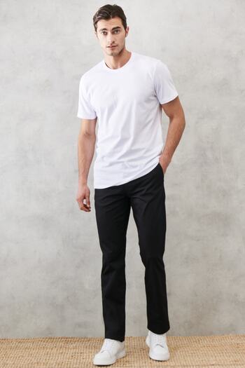 ALTINYILDIZ CLASSICS Ανδρικό μαύρο παντελόνι Comfort Fit Relaxed Cut Chino Casual Παντελόνι