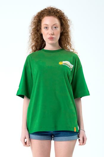 Eazy Co Eazy Green Adventure Unisex Extra Oversize εμπριμέ κοντομάνικο μπλουζάκι