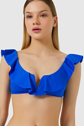 AYYILDIZ 5400 Saks Fırfırlı Bikini Takımı
