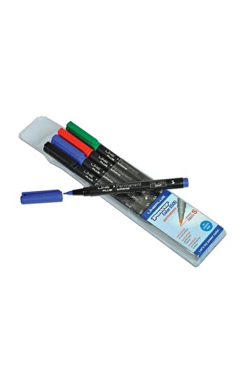 Lineplus 4 Colorful S Tip Ohp Markor Bag - Set of 4