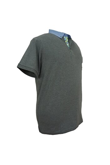 rugatchi Men's Large Size Oversize Shirt Collar Lycra T-Shirt