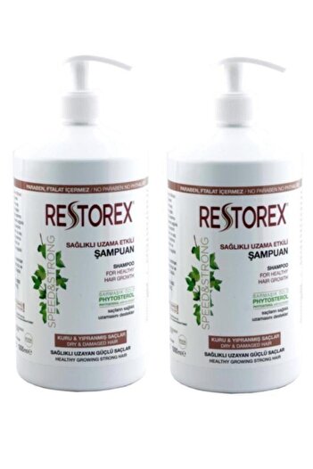 Restorex 1000 مل تأثير صحي لتمديد الشعر 2 قطعة للشعر الجاف والتالف