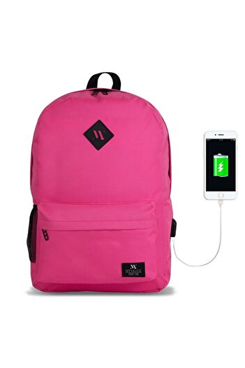 My Valice Smart Bag Specta Usb Şarj Girişli Akıllı Laptop Sırt Çantası Pembe