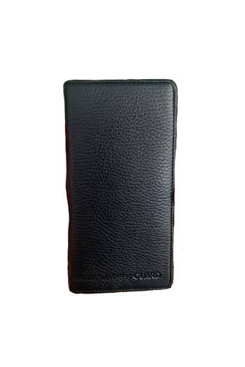 GUARD 3029 Chelsea Black Genuine Leather Hand Portfolio Wallet with Phone Compartment