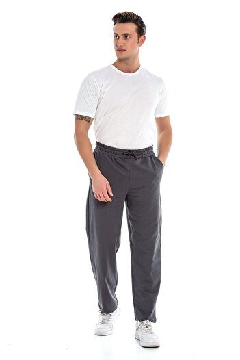 VISHENKA Vish Men's Seasonal 2 Thread Pocket Zippered Smoked Color Sweatpants