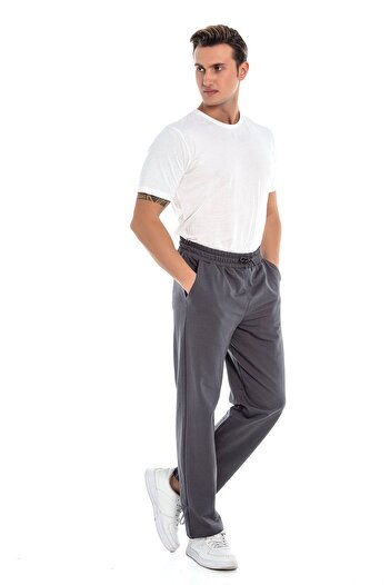 VISHENKA Vish Men's Seasonal 2 Thread Pocket Zippered Smoked Color Sweatpants