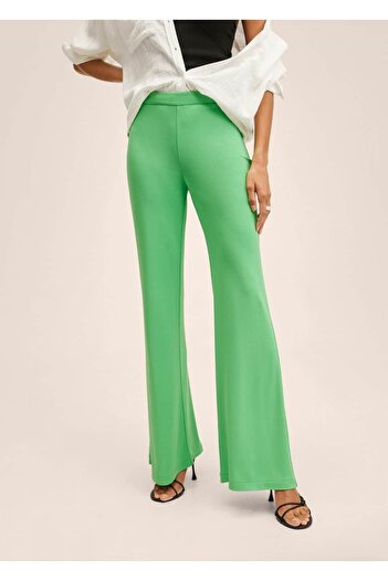 MANGO Woman Flared Leg Loose Trousers