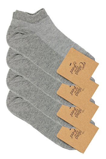 CF Color Feet Pack of 4 Melange Gray Pique Knitted Booties Socks
