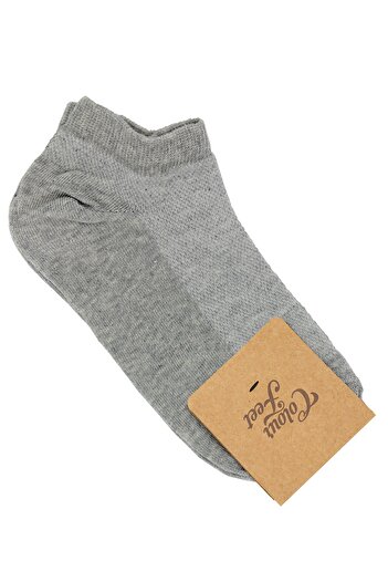 CF Color Feet Pack of 4 Melange Gray Pique Knitted Booties Socks