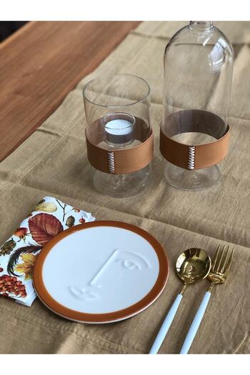 MeGgDecor Face Dessert Plate Brown